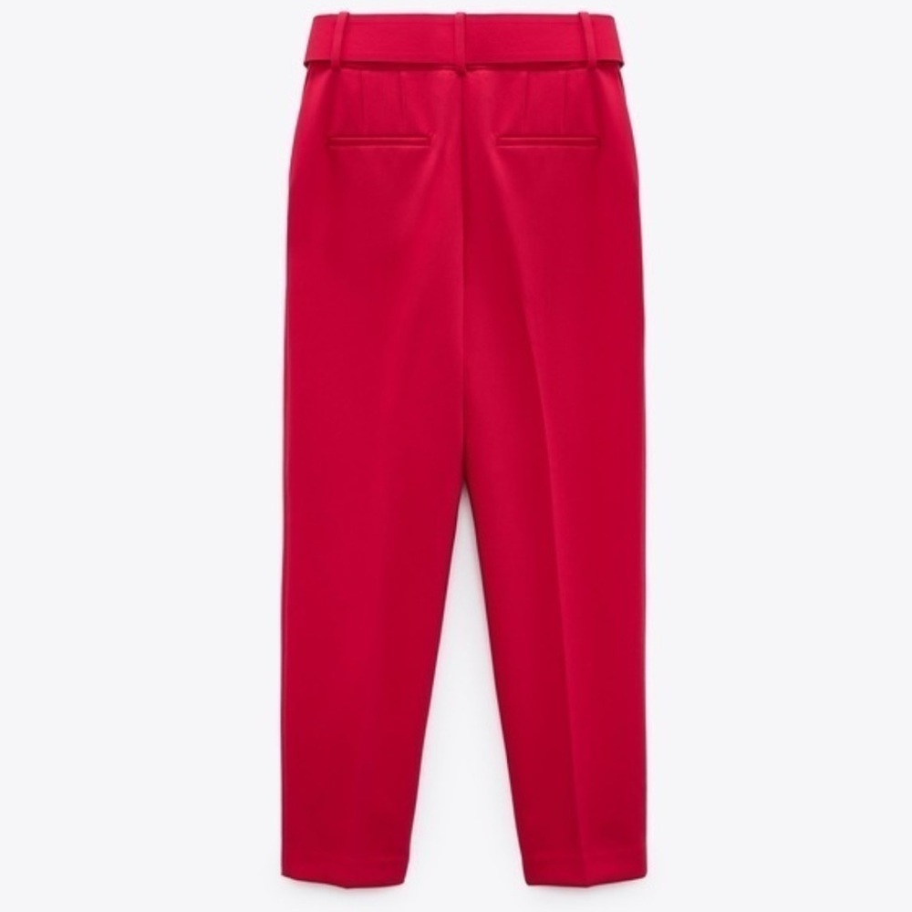 Zara Hot Pink Tailored Belted Trousers large - Picture 4 of 11
